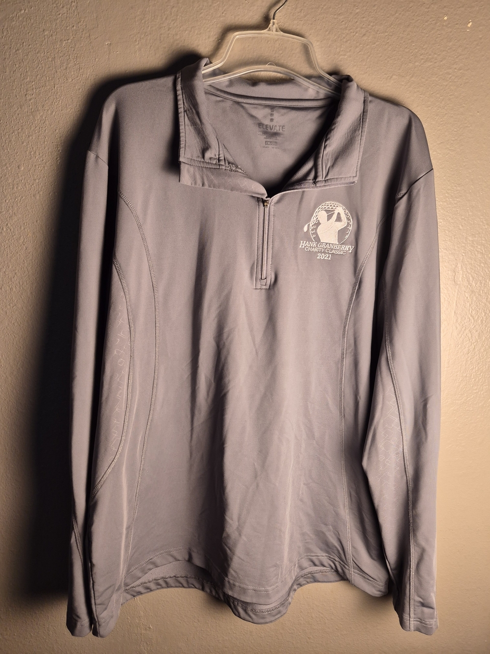 Elevate Gray Quarter-Zip Long Sleeve Pullover with Logo